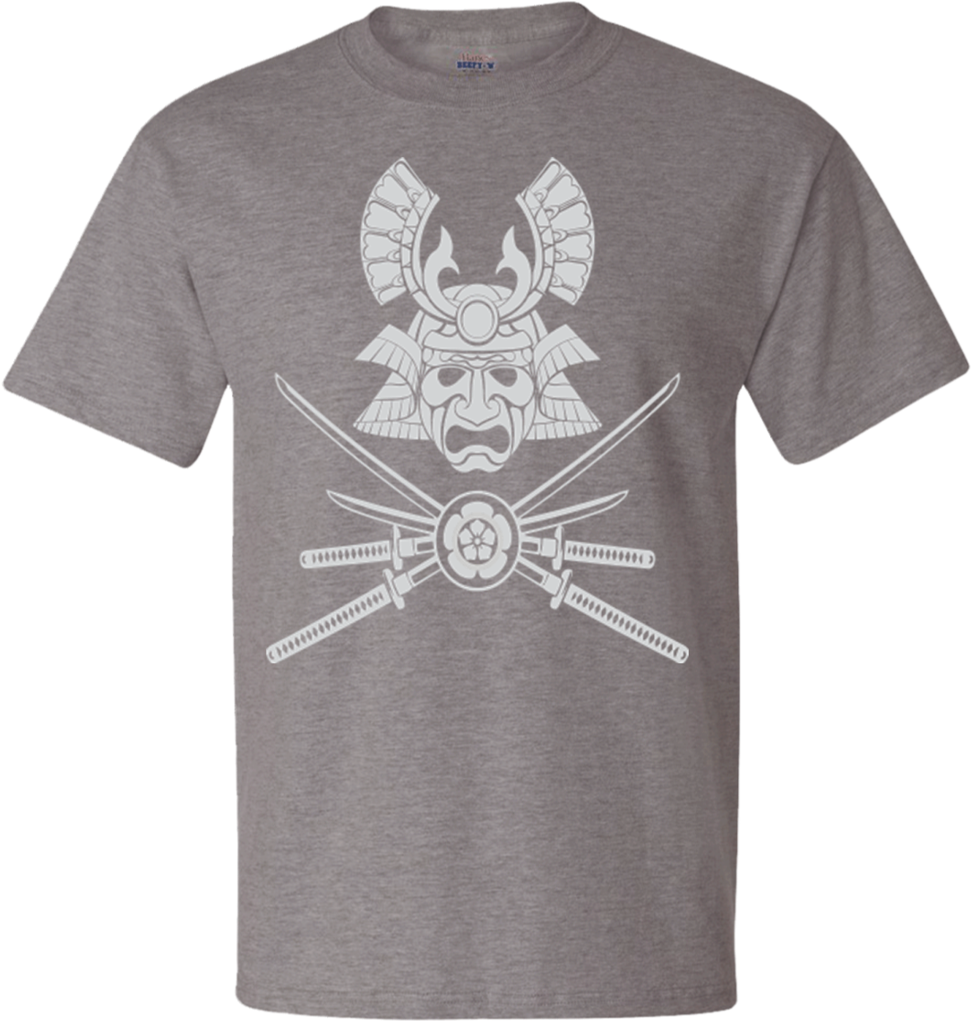 Samurai Helmet & Crossed Swords T-shirt - Martial Arts (1155x1155), Png Download