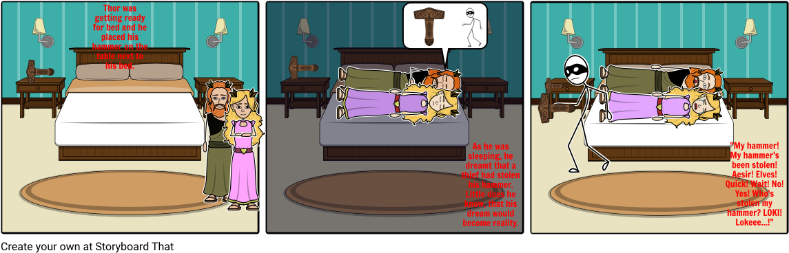 The Stealing Of Thor's Hammer - Cartoon (1164x385), Png Download