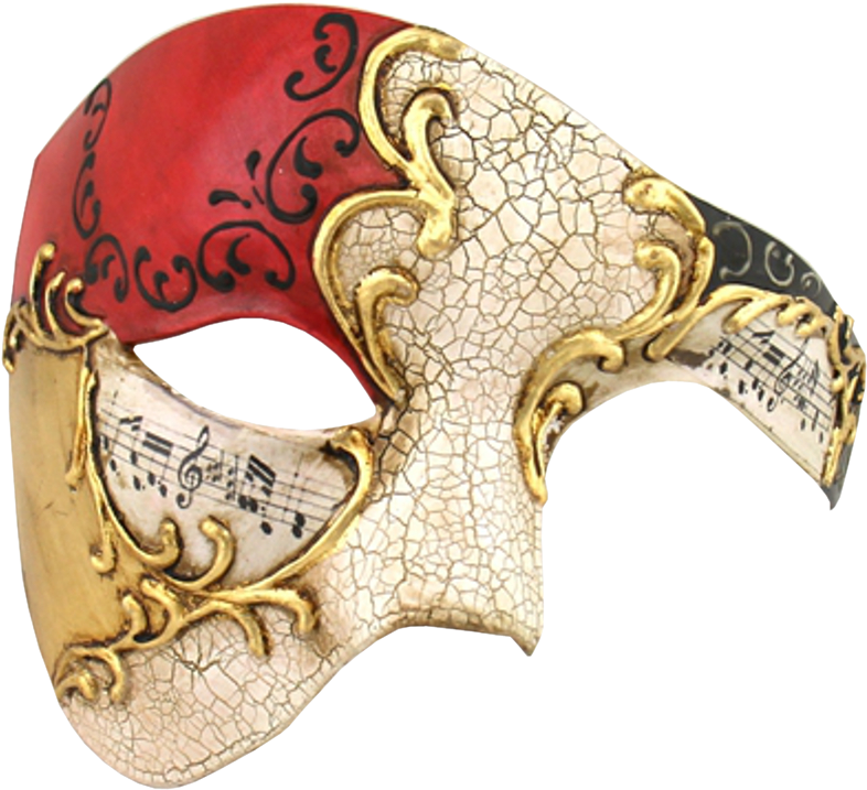 Gold Series Phantom Of The Opera Half Face Masquerade - Luxury Mask Half Face Mask Masquerade Phantom (1001x999), Png Download