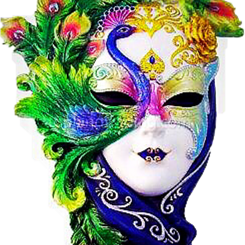 Venetian Mask Peacock (480x480), Png Download
