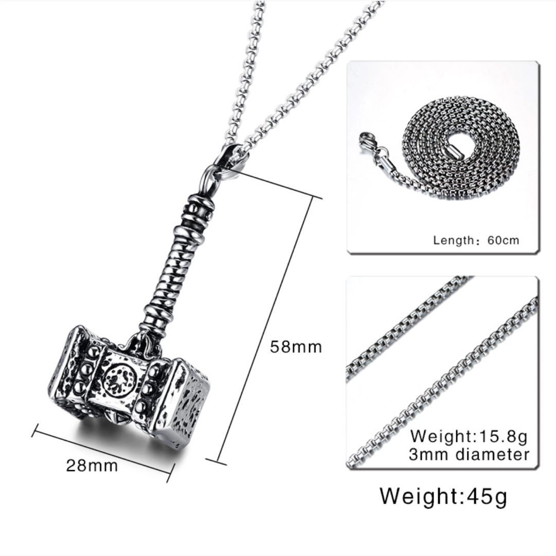 Thor Hammer Pendant Necklace - Vnox Celtic Cross Pendant Men Necklace High Quality (1080x1920), Png Download