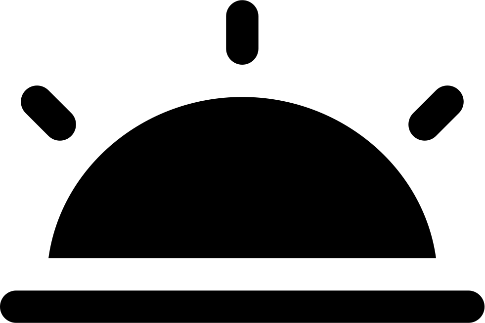 Black Half Sun - Black And White Half Sun Clipart (981x654), Png Download