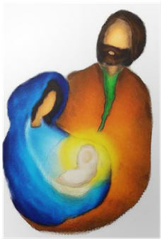 Christmas Religious Nativity Scene, Holy Family Abstract - Christmas Day (400x400), Png Download