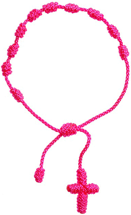 Mono & Me Cross Bracelet In Fluorescent Pink - Bead (526x441), Png Download