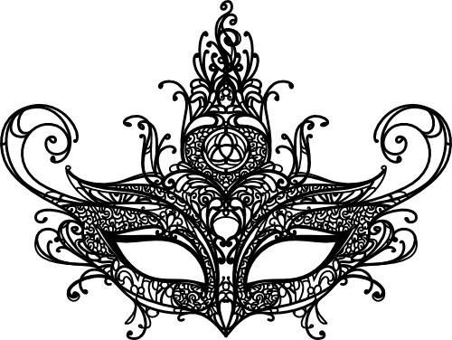 Pins Daddy Printable Lace Masquerade Mask Template - Lace Mask Png (500x376), Png Download
