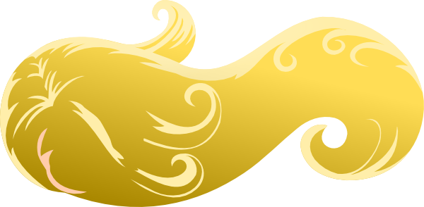Flowing Hair Png - Golden Hair Clip Art (600x294), Png Download