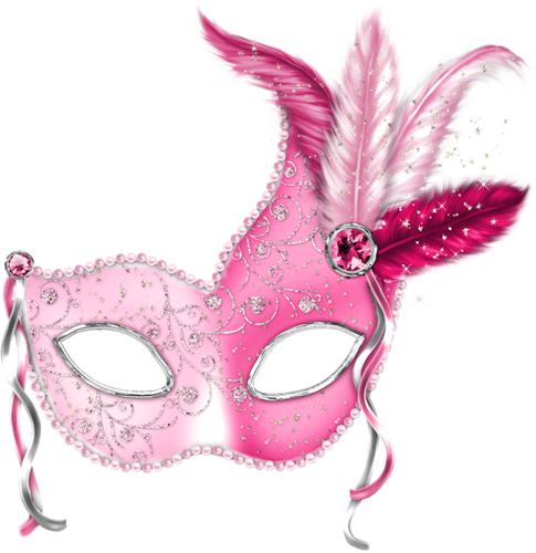 Pink Masquerade Clipart Carnival Masks Carnivale Clip - Pink Masquerade Mask Png (485x500), Png Download