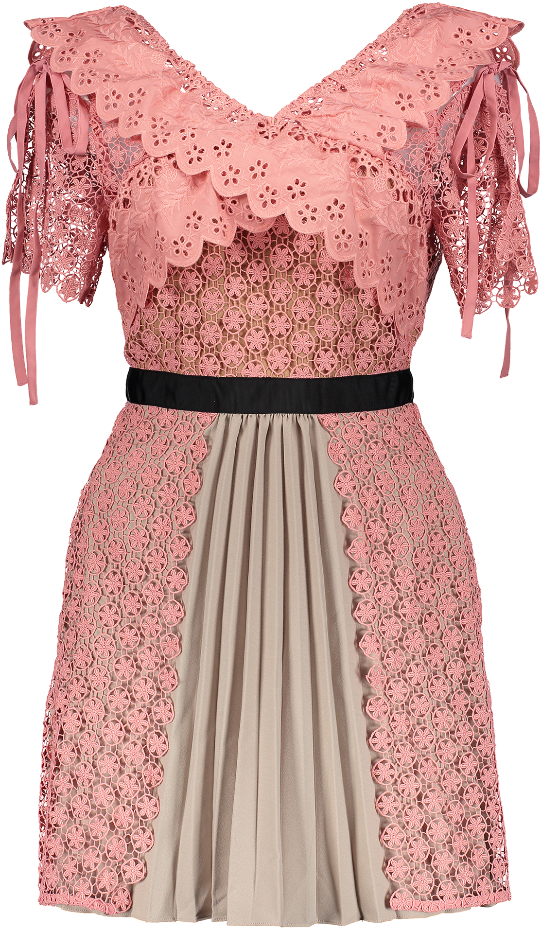 Cross Front Floral Lace Dress Pink - Dress (1280x1920), Png Download