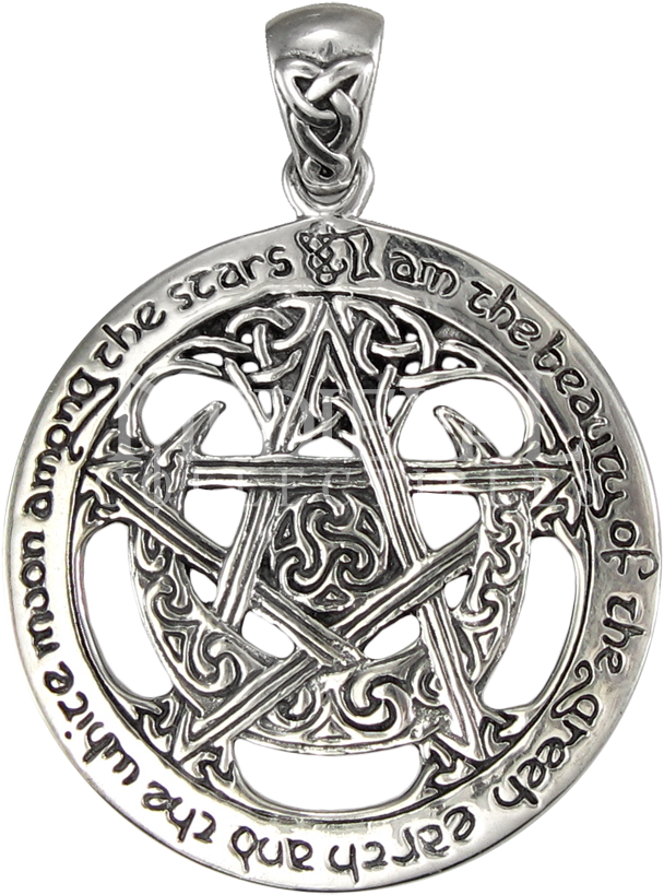 Pentacle Pendant - Bronze Large Moon Pentacle Pentagram Pendant Jewelry (850x850), Png Download