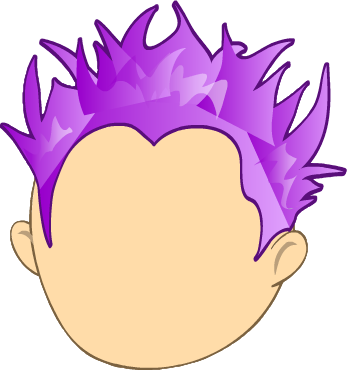 Short Hair Clipart Spiky Hair - Hair (347x371), Png Download