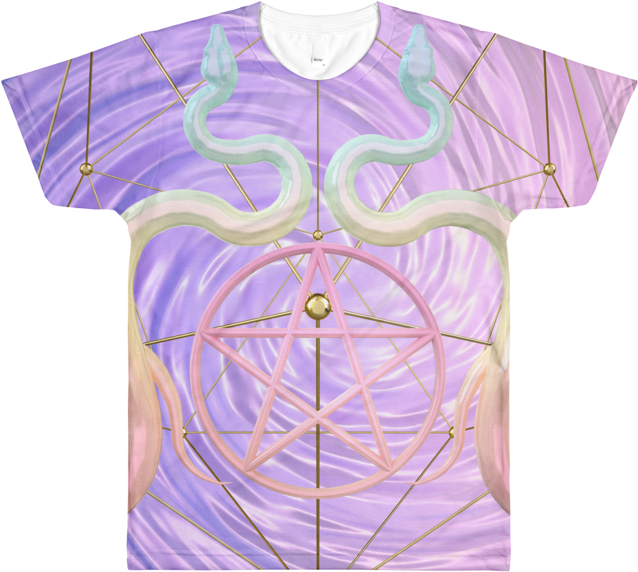 Pentacle All Over Printed T Shirt - Illustration (1000x1000), Png Download