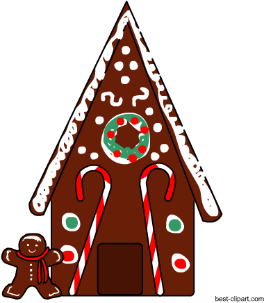 Cute Ginger-bread House, Free Clip Art For Christmas - Christmas Day (450x450), Png Download