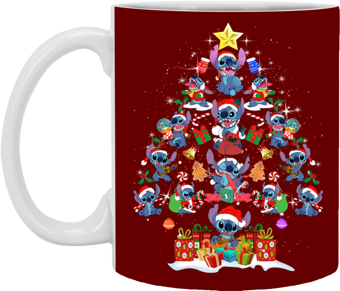 Adorable Animal Design As Christmas Tree Printed On - Mug (1155x1155), Png Download