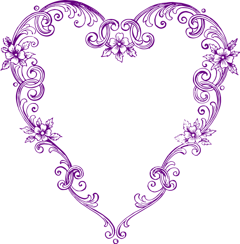 Lilac Clipart Clip Art - Vintage Heart Clipart (937x955), Png Download