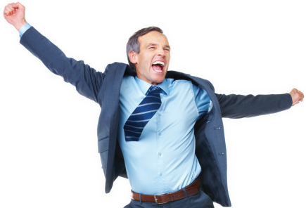 And This Man Is Definitely Energetic And Is Clearly - Excited Person (435x296), Png Download