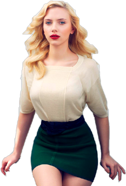 Scarlett Johansson Dress Png - Girl With Perfect Figure (426x627), Png Download