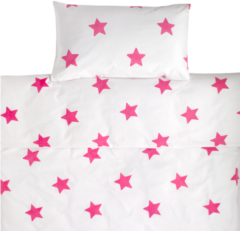 Bright Pink Star Toddler Cot Bed Duvet Set - Papel De Parede De Estrelinha (480x480), Png Download