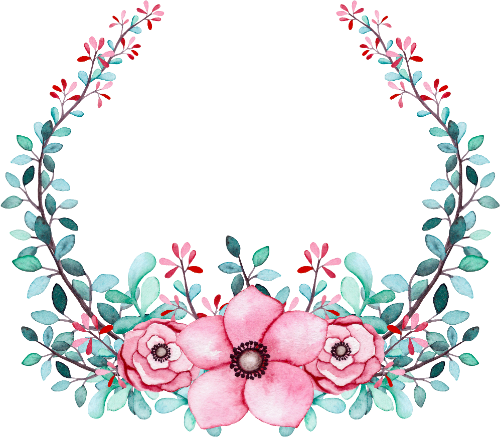 Burgunder Aquamariner Pinkfarbener Watercolor Karte (1024x1024), Png Download