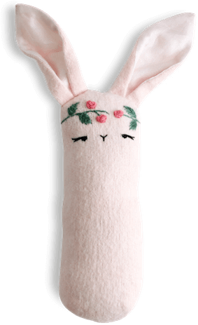 Floral Wreath Bunny Rattle - Wreath (700x700), Png Download