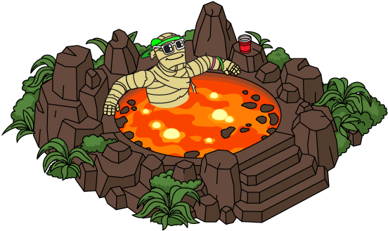 Deco Lava Hot Tub - Cartoon (801x417), Png Download