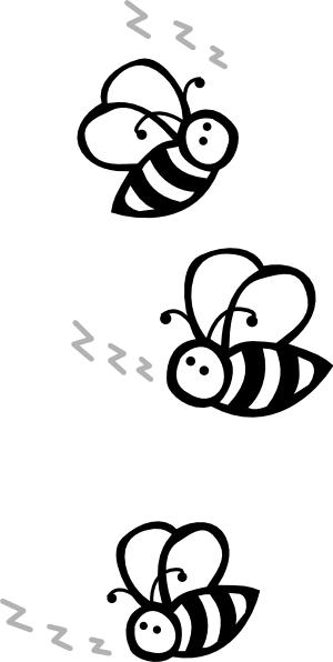 Bee Black And White Flying Bee Black And White Clipart - Bees Black And White Clip Art (300x596), Png Download