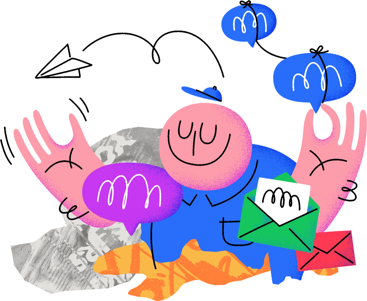 Or You Might See This Delightfully Ambiguous, Bun-rocking - Intercom Illustrations (1240x1020), Png Download