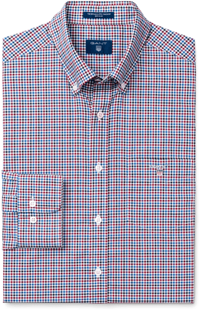 Mens Regular Broadcloth Three-colour Gingham Shirt - Shirt (665x665), Png Download