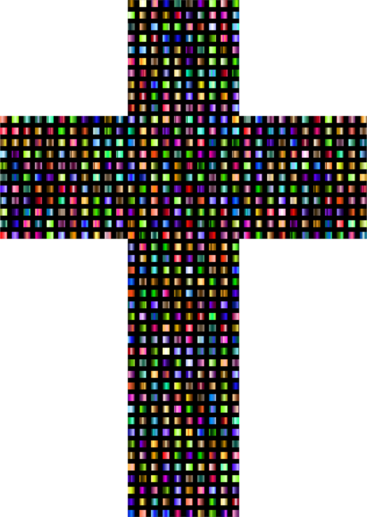 Fractal Computer Icons Prismatic Heart Line Art - Cross (532x750), Png Download