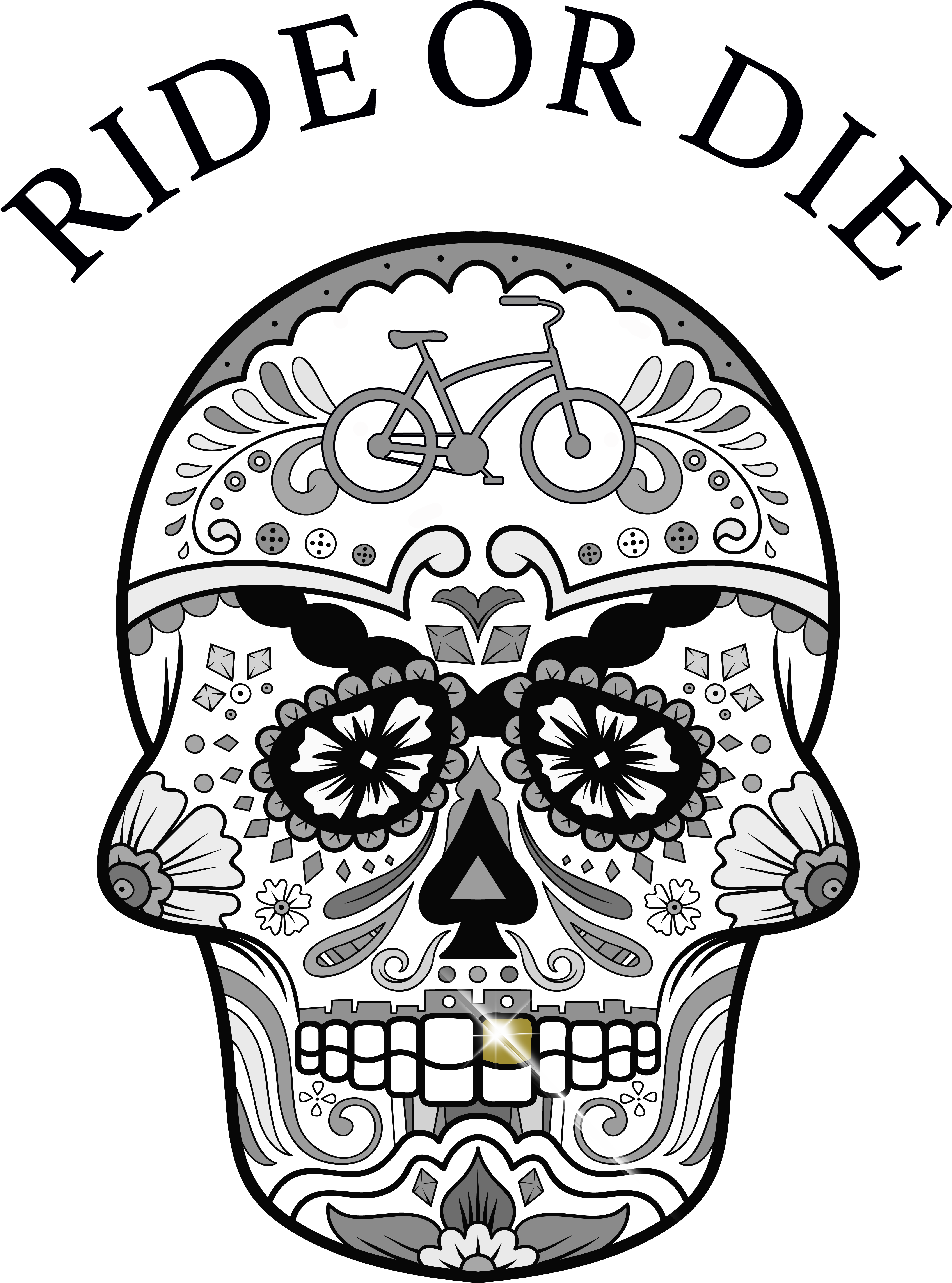 Bicyclephil's Artist Shop Bicyclephil's Artist Shop - Día De Muertos Shower Curtain (4500x6060), Png Download