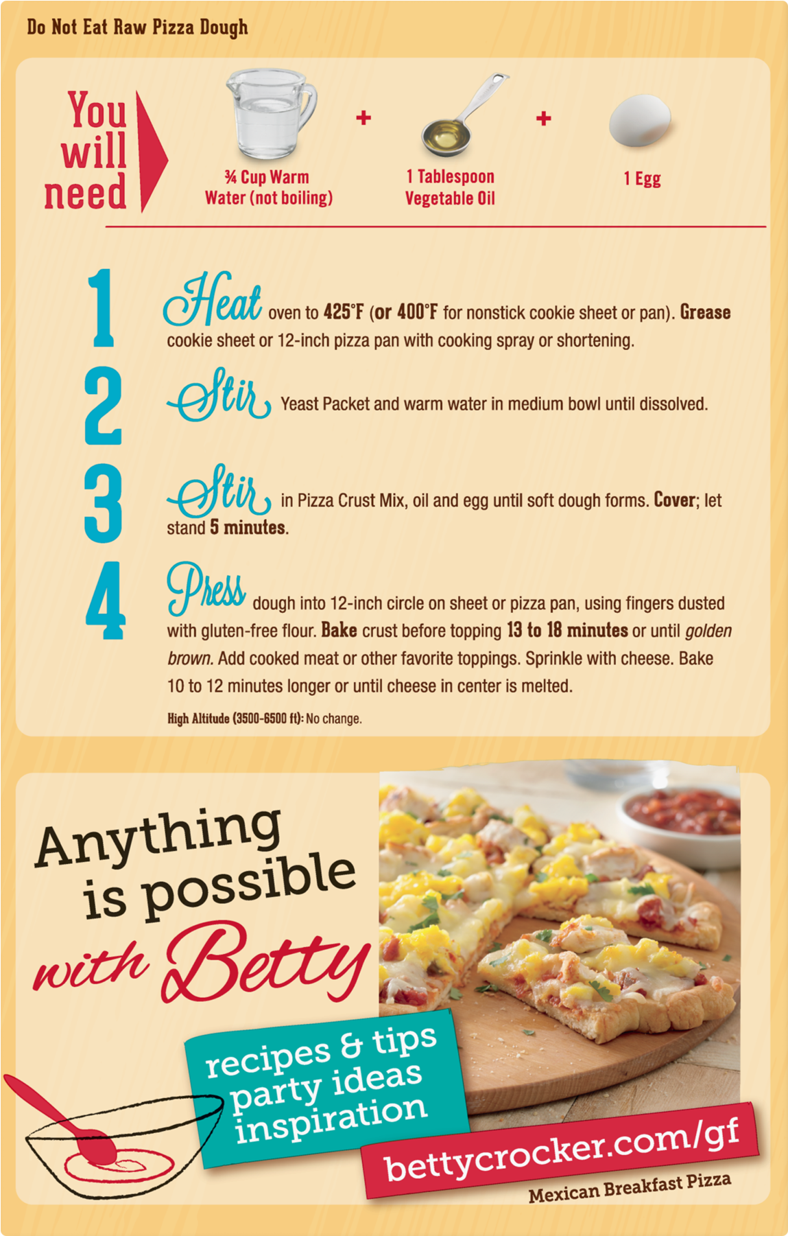 Betty Crocker Gluten Free Pizza Crust Mix, - Betty Crocker Super Moist Triple Chocolate Cake Mix (1800x1800), Png Download