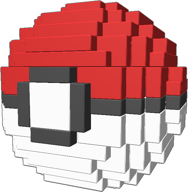 A 3d Pixel Art Pokeball From Pokemon - Pokeball Pixel Art 3d (768x768), Png Download