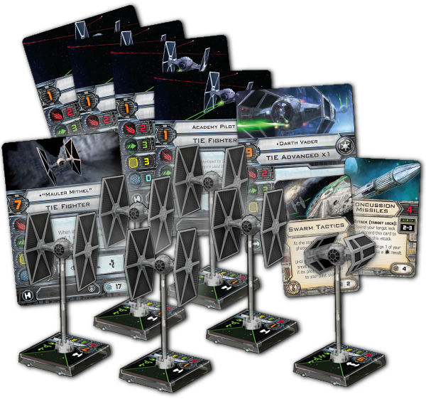 Imperial Swarm Wings Game, X Wing Miniatures, Star - Star Wars X Wing 100 Point Squad (600x561), Png Download