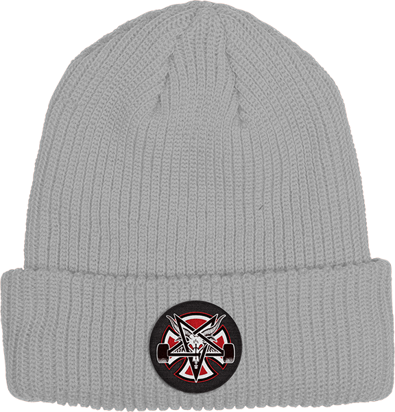 Inde Thrasher Pentagram Cross Beanie Heather Grey - Cross (576x600), Png Download