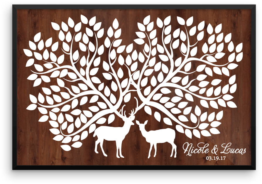 Wedding Guest Book Alternative Poster, Print, Framed - Deer Guest Book (1000x1000), Png Download