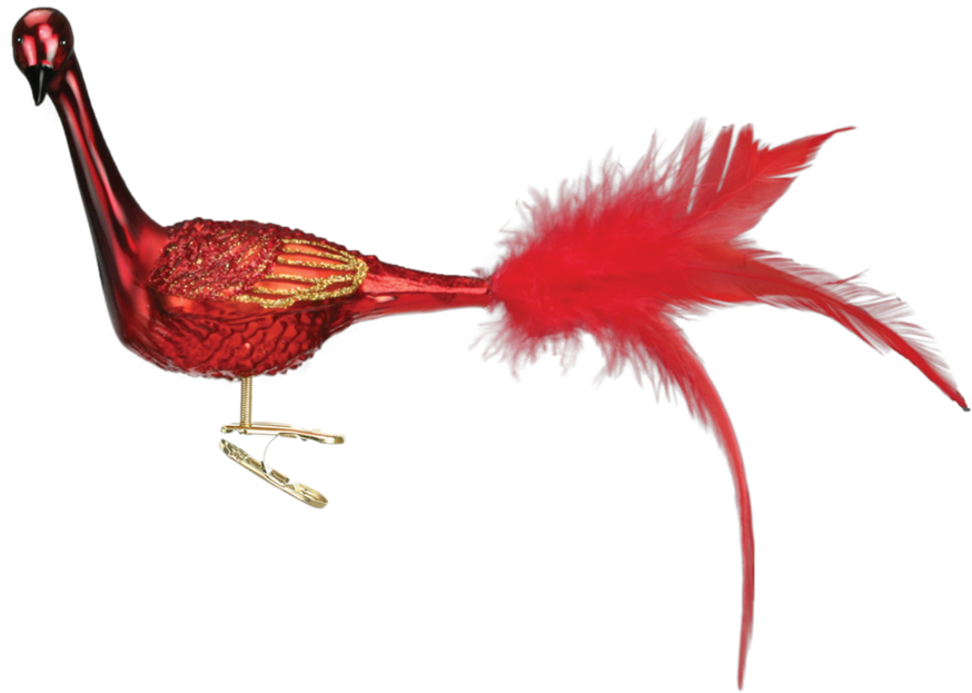 Old Word Christmas Garnet Peacock Glass Ornament, Owc-old - Christmas Day (900x900), Png Download