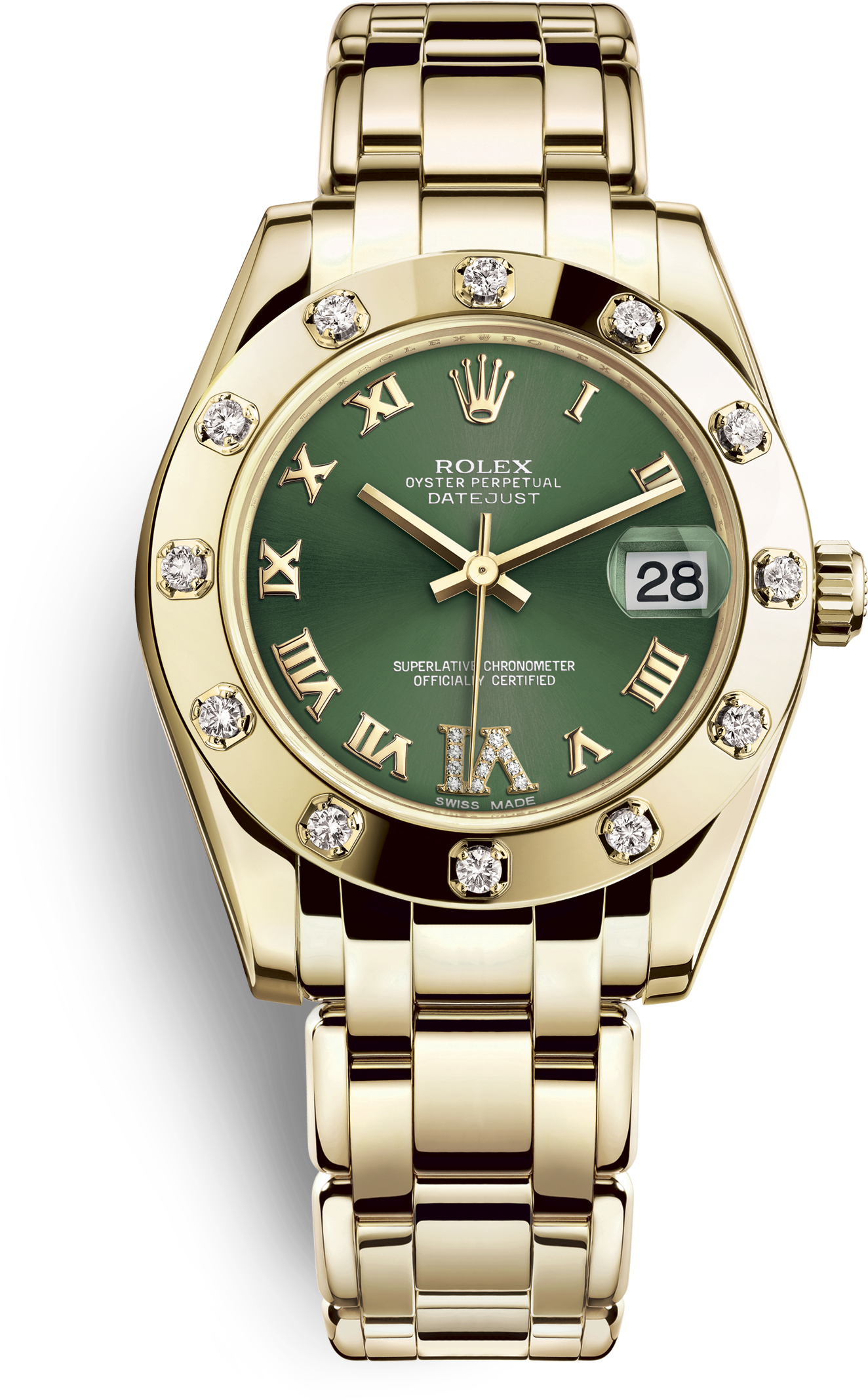 Pearlmasteroyster, 34 Mm, Yellow Gold And Diamonds - Rolex Pearlmaster Rose Gold Chocolate 34mm 81315 (3000x3000), Png Download
