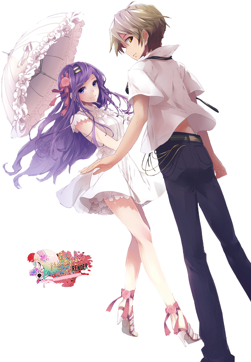 Anime Couple Transparent Png (500x717), Png Download