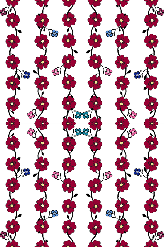 Flowers Vines Vertical Red Blue Pink Wallpaper - Acordes Para Guitarra Portuguesa (532x800), Png Download
