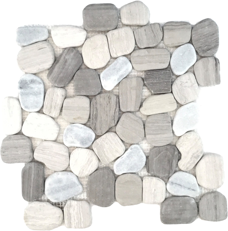Haisa Lt Matt Pebbles - Wallandtile Free Shipping Athens Gray Blend 12x12 Pebble (1000x1000), Png Download