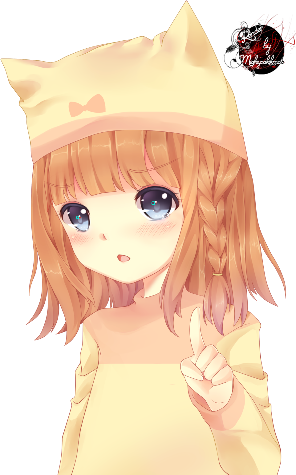 757kib, 1024x1570, Render 12 Moe Girl By Michiyoakikmoto-d8nvv73 - Moe Anime Girl Render (1024x1570), Png Download