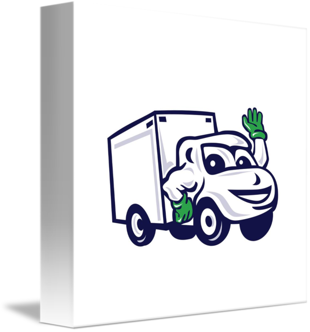 Van Waving By Aloysius Patrimonio - Delivery Van Cartoon (606x650), Png Download