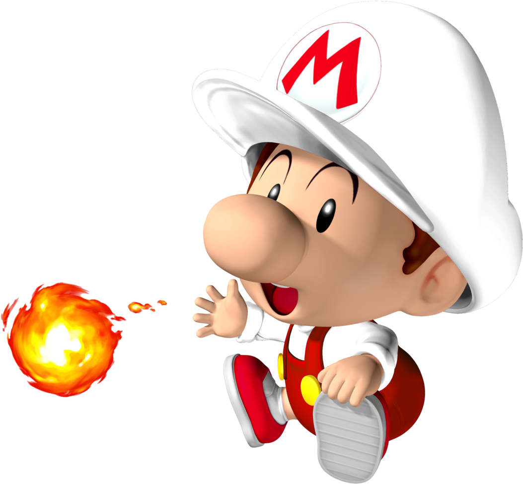 Mario Fireball Png - Baby Mario Mario Kart (614x560), Png Download