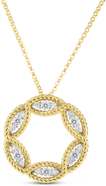 Roberto Coin Large Diamond Circle Necklace - Locket (800x800), Png Download