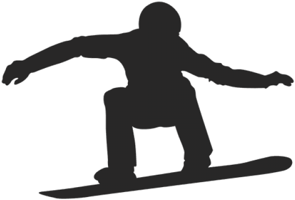 Snowboarding Silhouette (640x480), Png Download