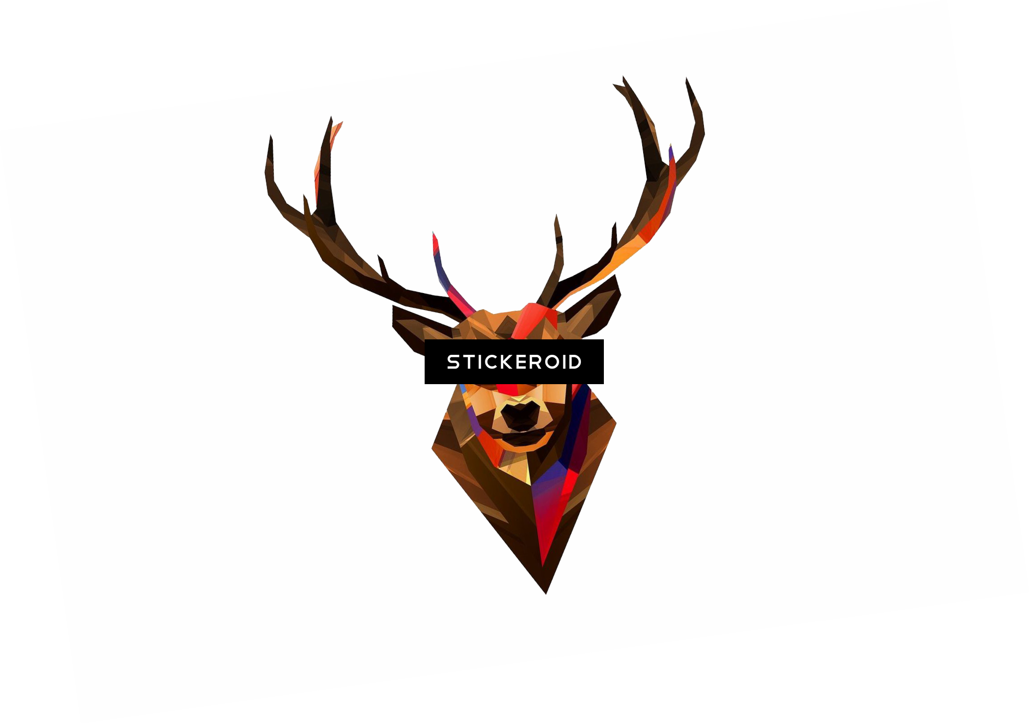 Deer Head - Geoetric Lieb Keramik Stern-ornament (2067x1455), Png Download