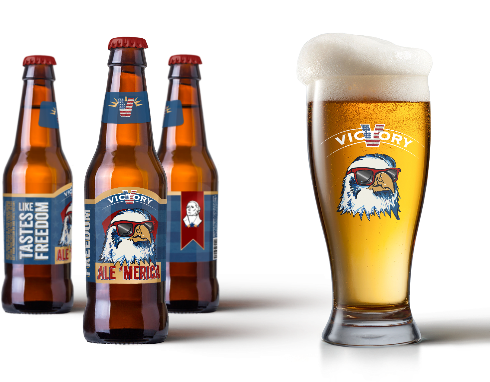 Beer Bottle Mockup All 3 No Background - Beer (2000x1600), Png Download