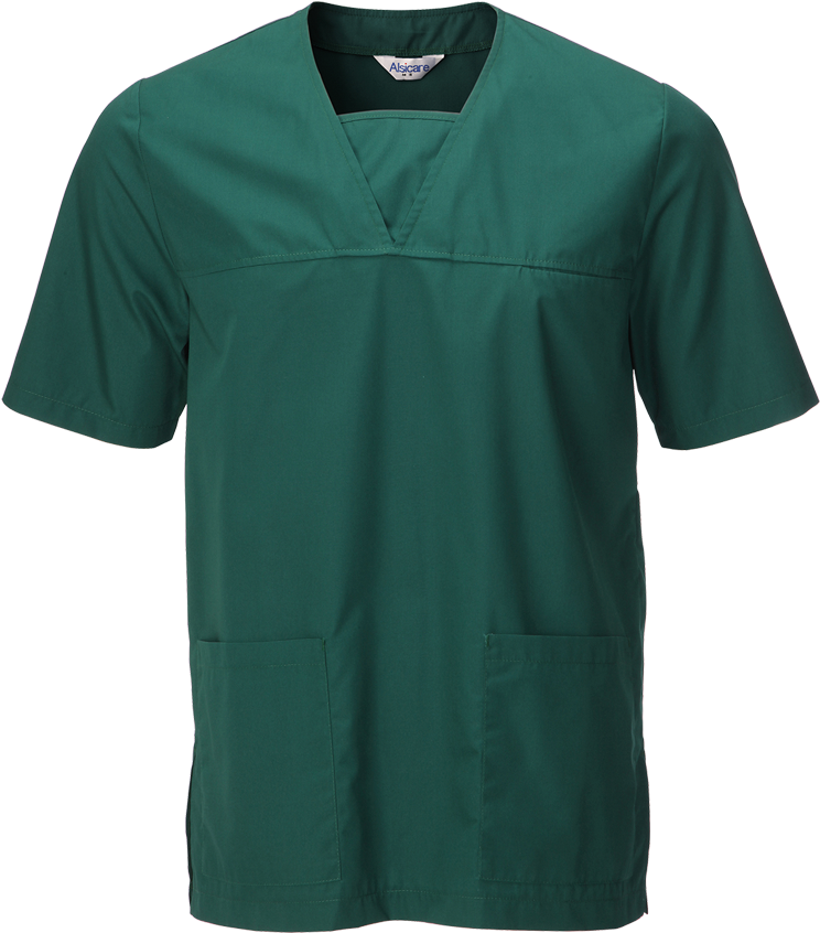 Bottle Green Unisex Scrub Top - Green Scrub Png (768x1024), Png Download