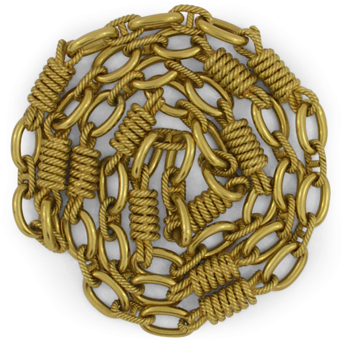 Rope Design And High Polished Long Gold Necklace Gold - Design (1400x1400), Png Download