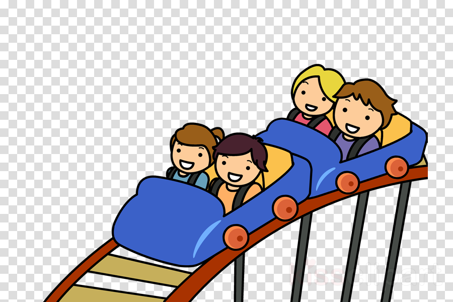 Roller Coaster With Persons Clip Art (900x600), Png Download