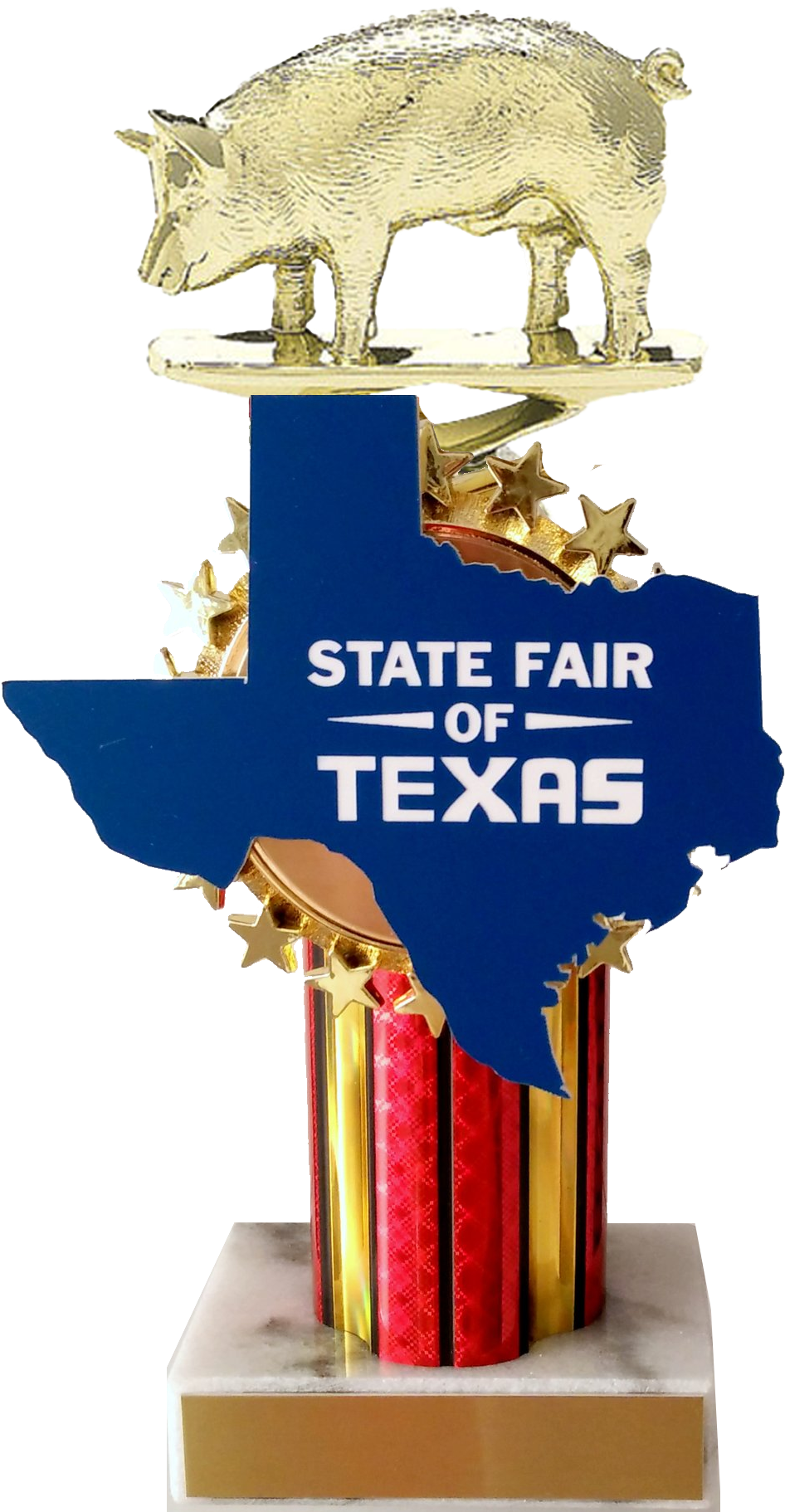 State Fair Pig Trophy With State Cutout Trophy Schoppy's - Trophy (945x1916), Png Download